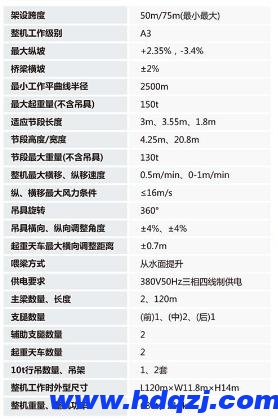 節段拼裝架橋機結構技術參數圖