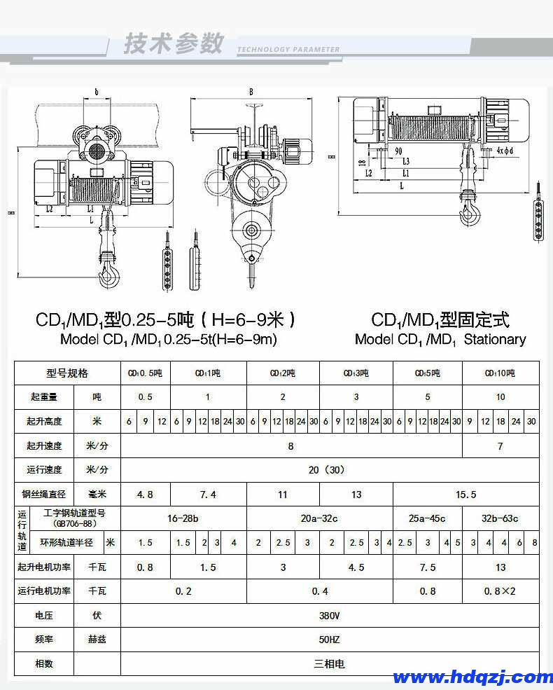 單速鋼絲繩電動葫蘆